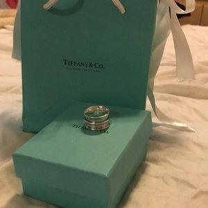 Tiffany & Co. Wide Band Silver Ring Sz 7